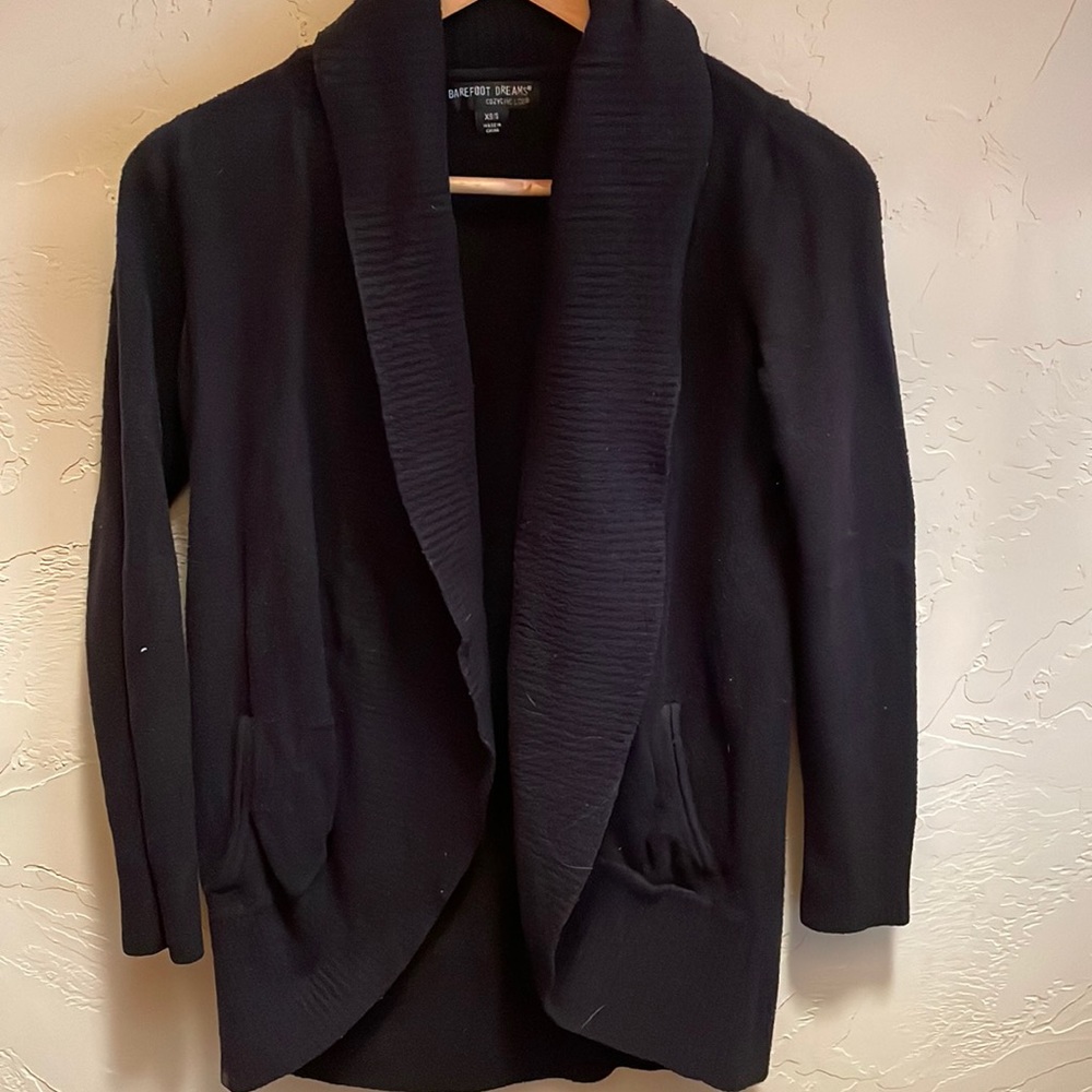 Barefoot Dreams cardigan XS/S black, super soft